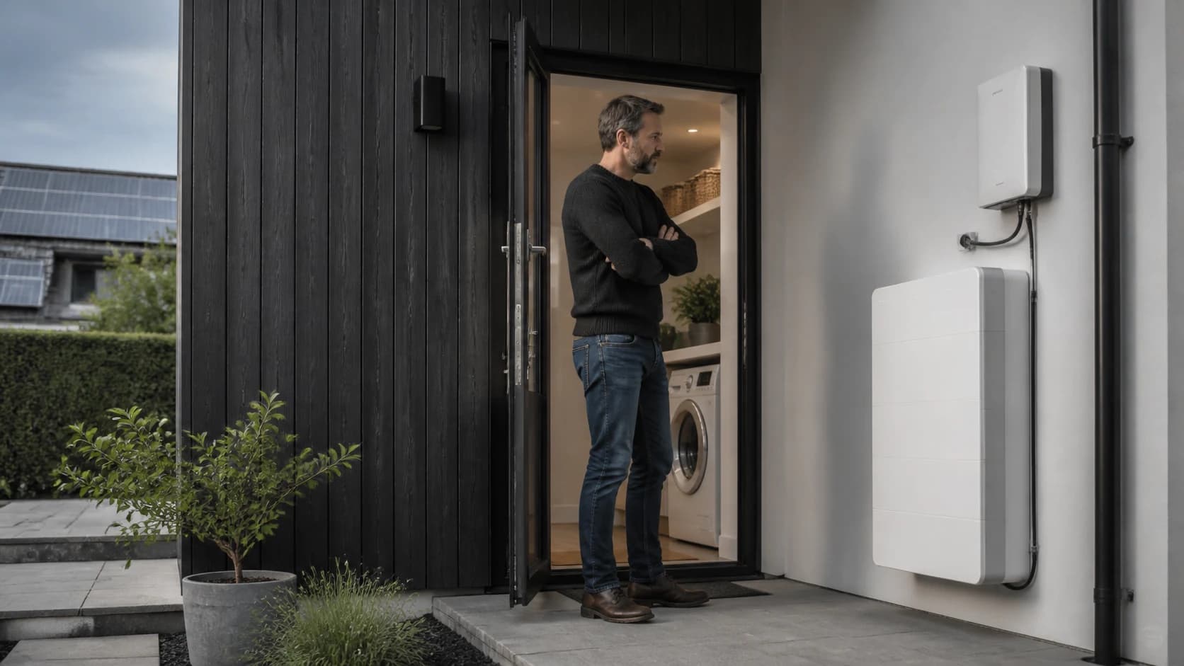 Dansk bolig med fokus på solcellebatteri