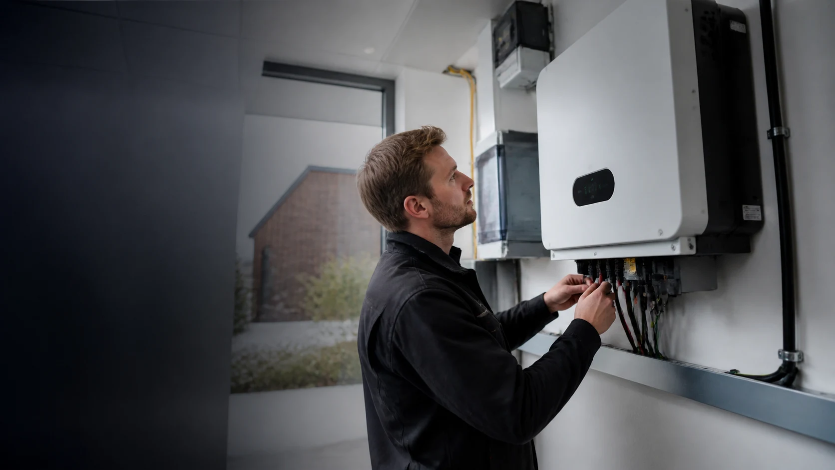 Dansk bolig med fokus på solcelleinverter