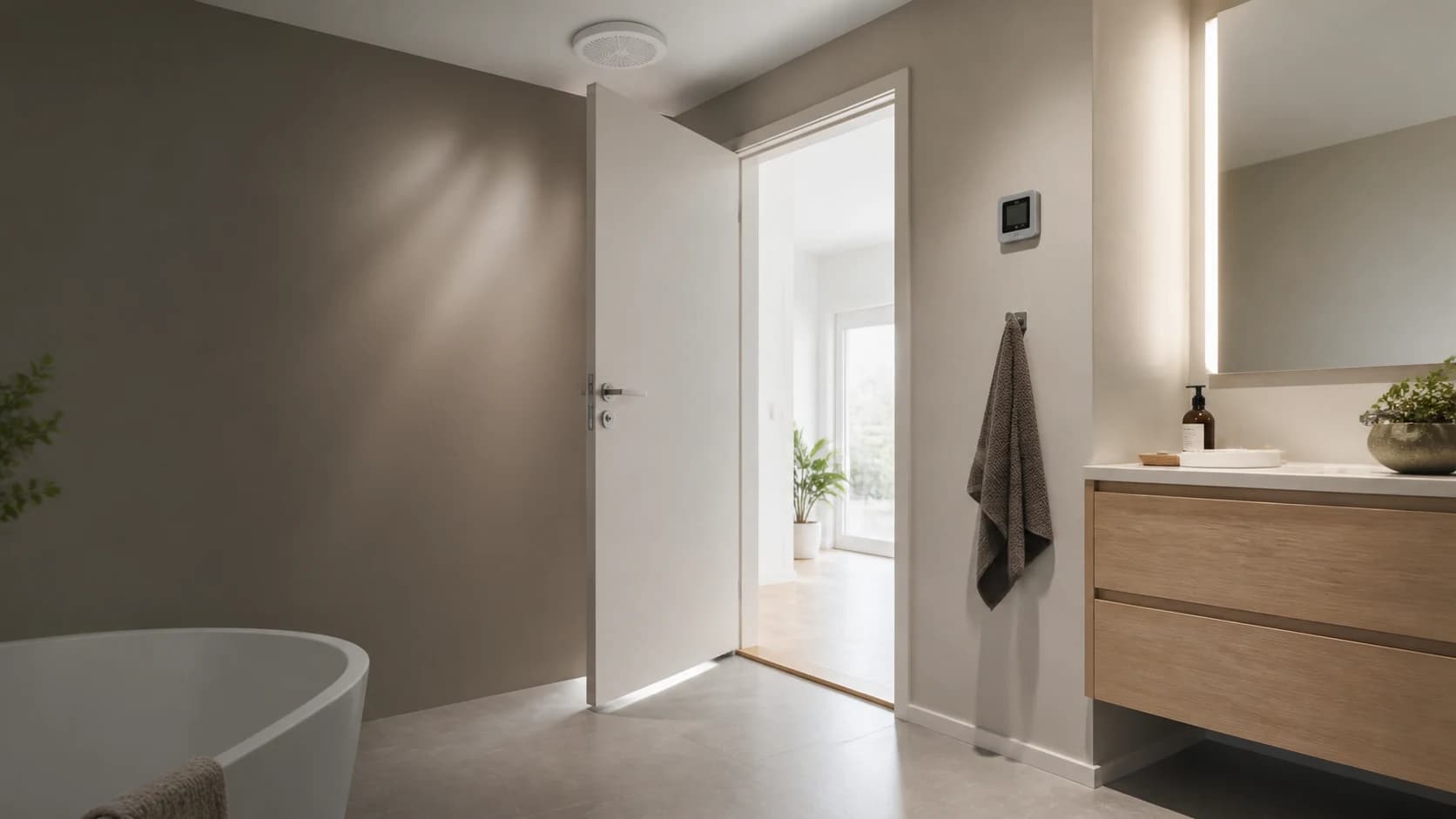 Dansk bolig med fokus på ventilation i badeværelse