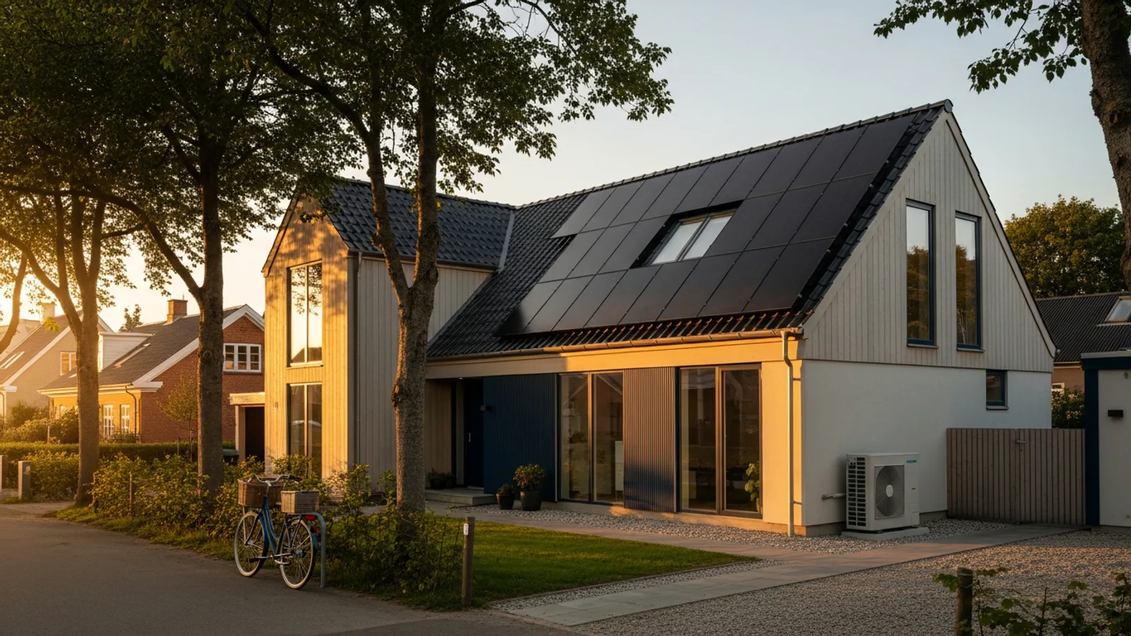 Detalje fra en dansk bolig om solceller og varmepumpe: hvad kan reelt betale sig.